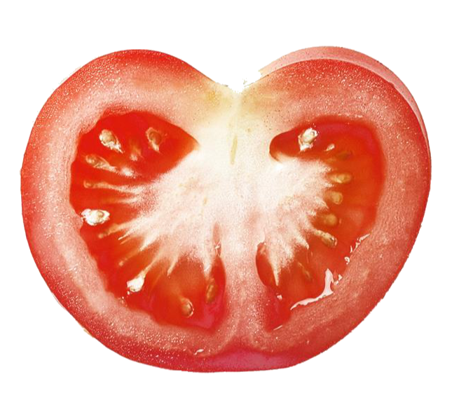 photo of halved tomato